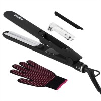 GloEra Steam Hair Straightener, Auto Shut off Adjustable Temperatures Professional Hair Straightening and Curler with Steam Ultrasonic Technology Making your Hair Stay Moisturized (Black) 