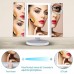 Vanity Makeup Mirror, GloEra 1x/2x/3x Magnification Trifold Lighted Makeup Mirror with Dimmable Touch Sensor 36 LED Lights and Detachable 10x Mini Spot Mirror Battery and USB Power Supply 180° Swivel 