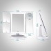Vanity Makeup Mirror, GloEra 1x/2x/3x Magnification Trifold Lighted Makeup Mirror with Dimmable Touch Sensor 36 LED Lights and Detachable 10x Mini Spot Mirror Battery and USB Power Supply 180° Swivel 
